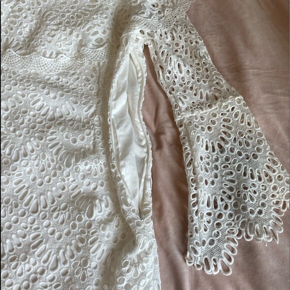 Boston Proper off the shoulder white eyelet mini dress by INA lined size… - Picture 5 of 14